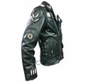 Men Western Genuine Cowhide Leather Jacket Bone & Beads Native American Hide Crafts