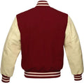 Men and Women Varsity Baseball College Lettermen Retro Bomber Maroon Wool & Cream Leather Arms Jacket Gift for Him ~ Gift for Her Hide Crafts