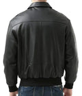 Men's Black Air Force A-2 Goatskin Leather Jacket, Zip Front, Flap Pockets Hide Crafts