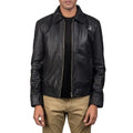 Men's Black Real Sheepskin Biker Leather Jacket Hide Crafts