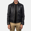 Men's Black Real Sheepskin Biker Leather Jacket Hide Crafts