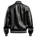 Men's Black Sheepskin Genuine Leather Jacket with Baseball Collar, Baggy Stylish Hide Crafts
