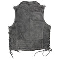 Men''s Black Vintage Leather Vest for Motorcycle Riding Hide Crafts