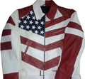 Men's Real Leather Jackets USA Flag Inspired Hide Crafts