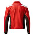 Men's Red Black Genuine Sheepskin Leather Jacket, Lightweight, Casual Slim-fit, Biker Racer Style Hide Crafts