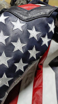 Mens Genuine Leather Jacket Inspired by American flag jacket Hide Crafts