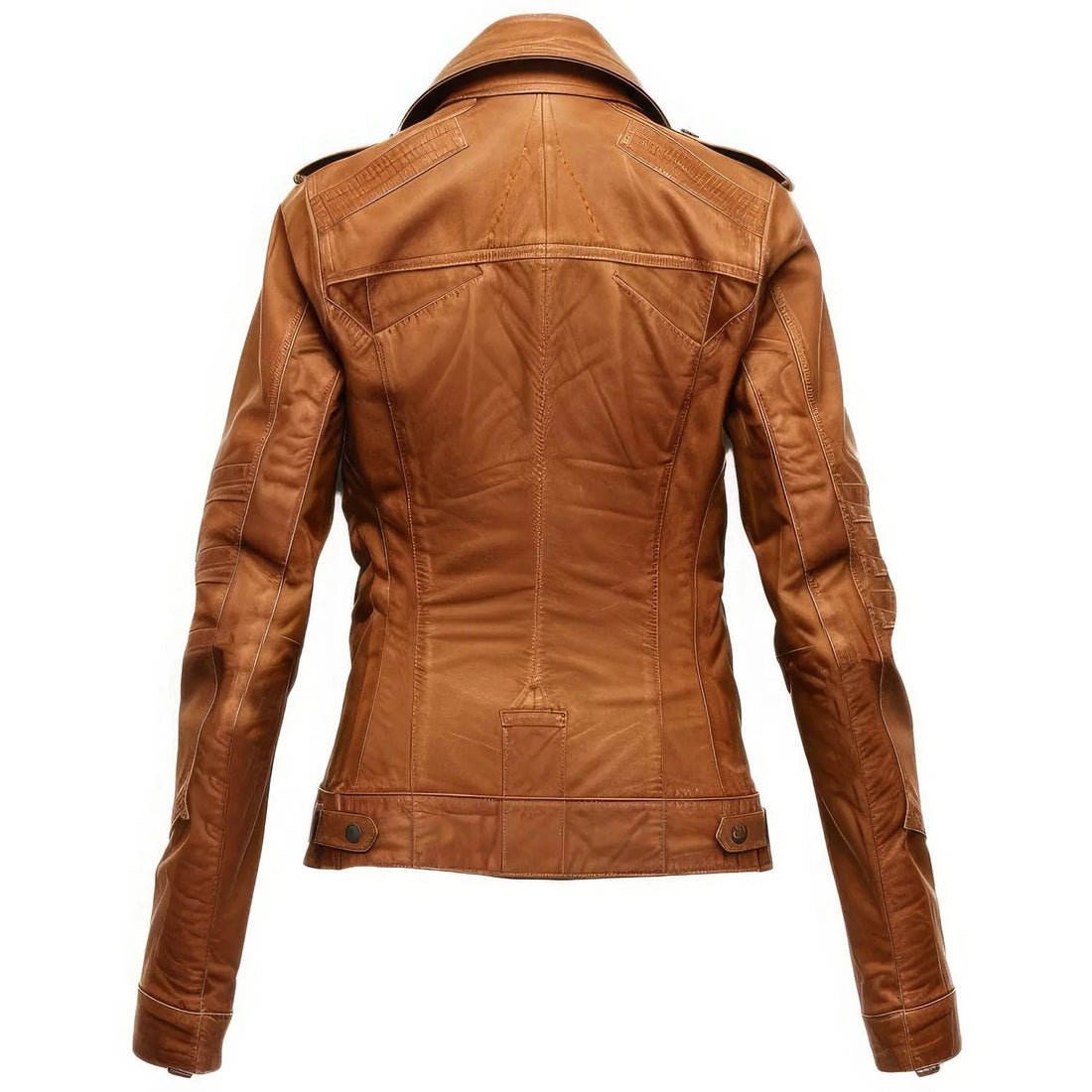 Women’s Chocolate Brown Genuine Sheepskin Soft Leather Moto Jacket with Shirt Collar, Casual Stylish Hide Crafts