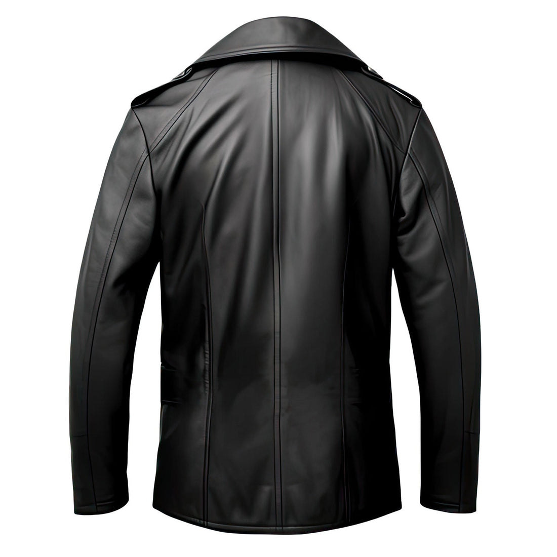 Men's Black Genuine Sheepskin Double Breasted Stylish Winter Coat for Men, Lapel Collar, Winter, Office Outfit - Hide Crafts