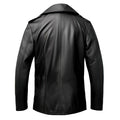 Men's Black Genuine Sheepskin Double Breasted Stylish Winter Coat for Men, Lapel Collar, Winter, Office Outfit - Hide Crafts