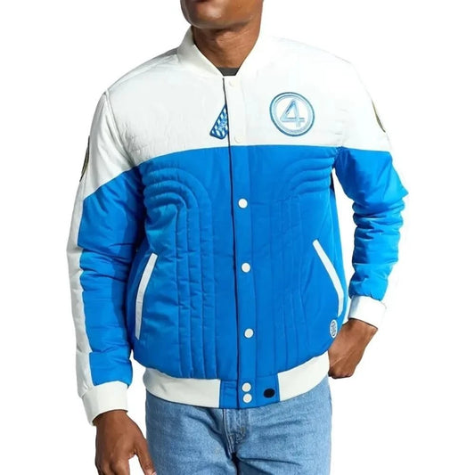 First Steps 2025 Mission Blue & White Unisex Varsity Bomber Jacket