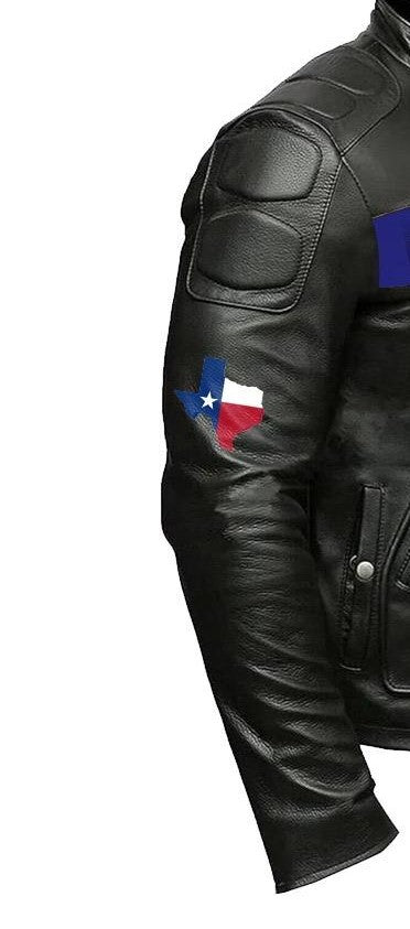 Men & Women Texas Flag Genuine Sheepskin Leather Biker Jacket Free Shipping